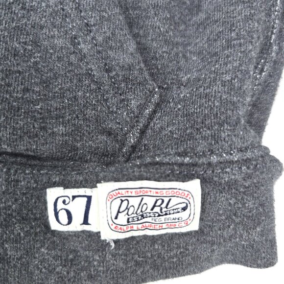 POlo Ralph Lauren Dark Gray Logo Full Zip Fleece Lined Hoodie Sweater - Picture 4 of 8